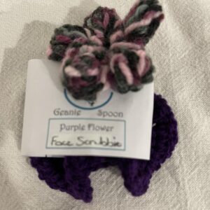 Purple Puffy Flower Face Scrubby